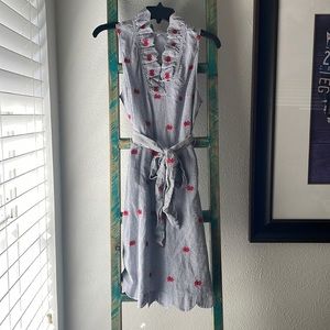 Seersucker scalloped edge crab dress